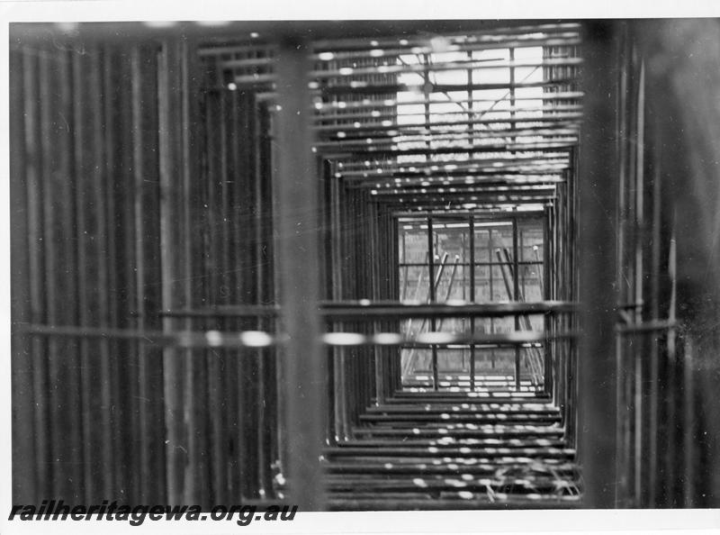 P00081
44 of 98 images showing views and aspects of the construction of the steel girder bridge with concrete pylons across the Swan River at North Fremantle.
