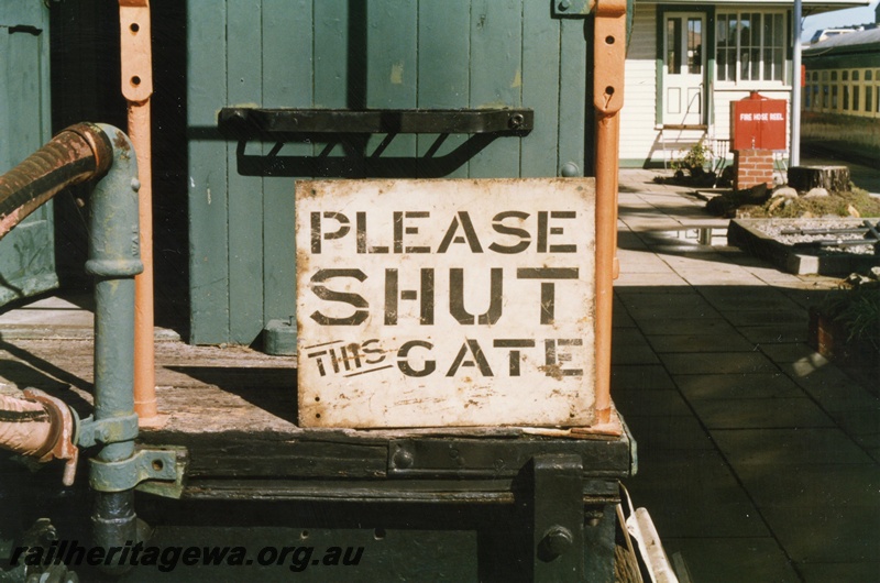 P02584
1 of 9 views of WAGR hand painted signs in the collection of the ARHS, 