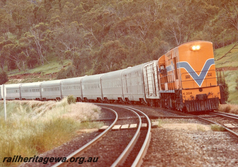 P03817
K class 204, Westrail orange with blue and white stripe livery, heading 