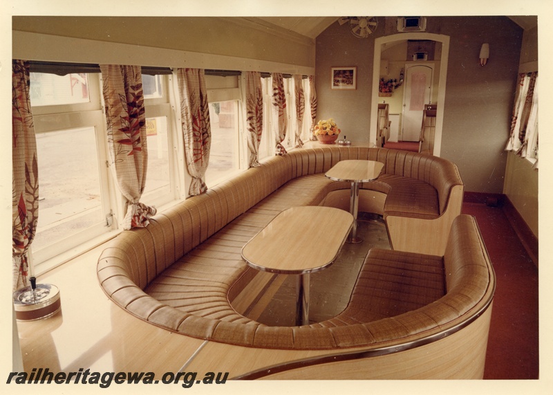 P04011
AYL class 29 carriage, , lounge car, interior view, oval lounge with tables
