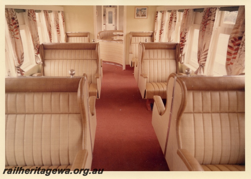 P04012
AYL class 29 carriage, lounge car, interior view, single and double seater lounge chairs
