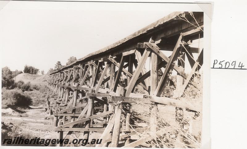 P05094
Trestle bridge, Upper Swan, MR line, MRWA style of trestle bridge,
