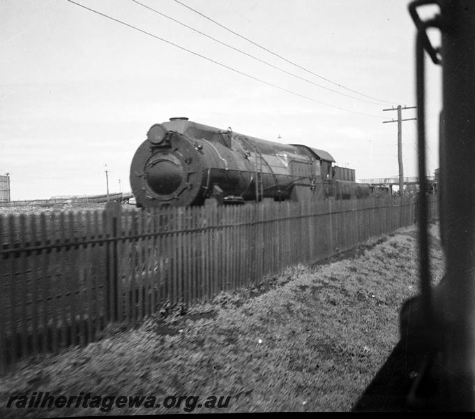 P06127
S class, East Perth loco depot, front and side view, taken from passing train
