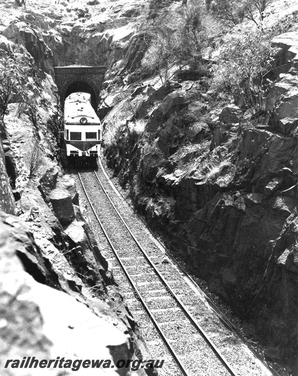 P07489
ADF class, tunnel portal, west end, Swan View, ER line, ADF emerging from the tunnel
