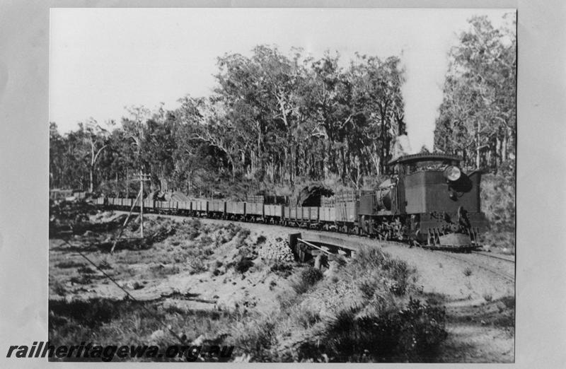 P07594
M class 391 Garratt with extended bunker, Mixed train, near Bergining, PN line, bunker leading, See also P07593
