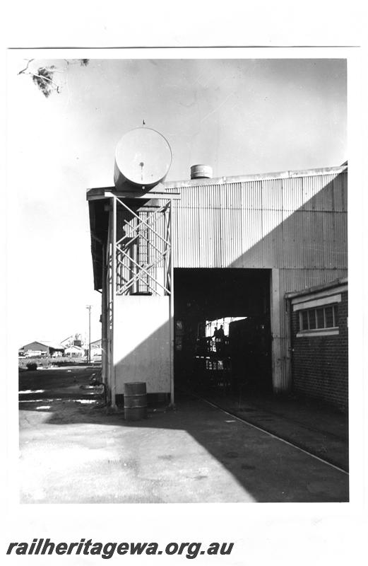 P07638
MRWA diesel workshop but in WAGR ownership, over head tank
