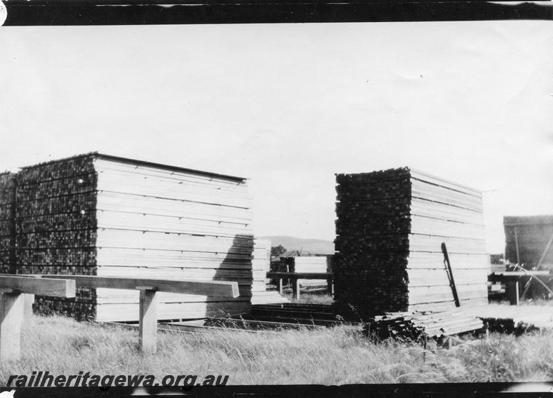 P08315
Timber stacks, Yarloop, 
