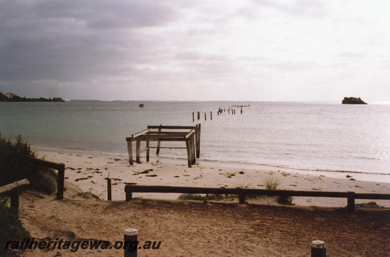 P08362
Derelict Jetty, remains of M. C. Davies line, Hamelin Bay. 
