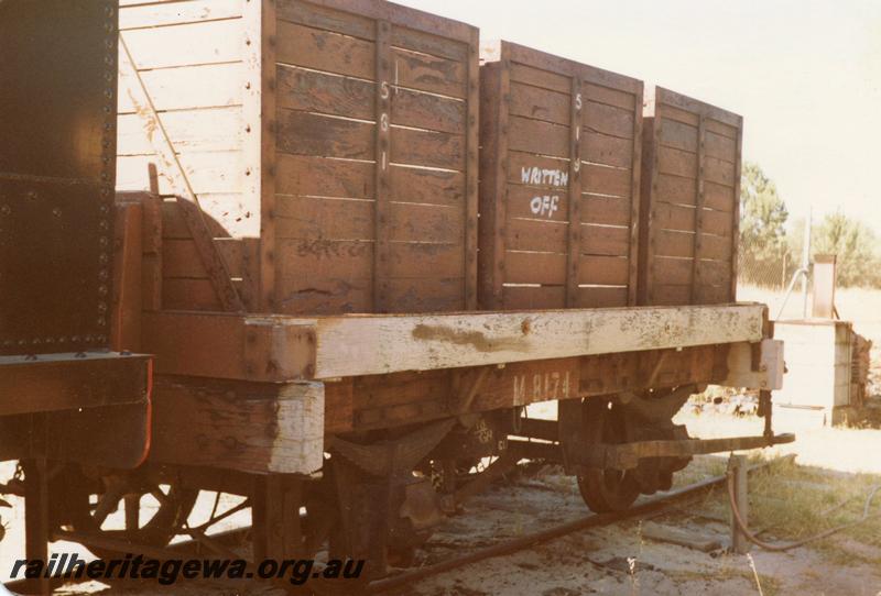 P08855
1 of 4 views of M class 8174 coal box wagon, Rail Transport Museum, end and side view
