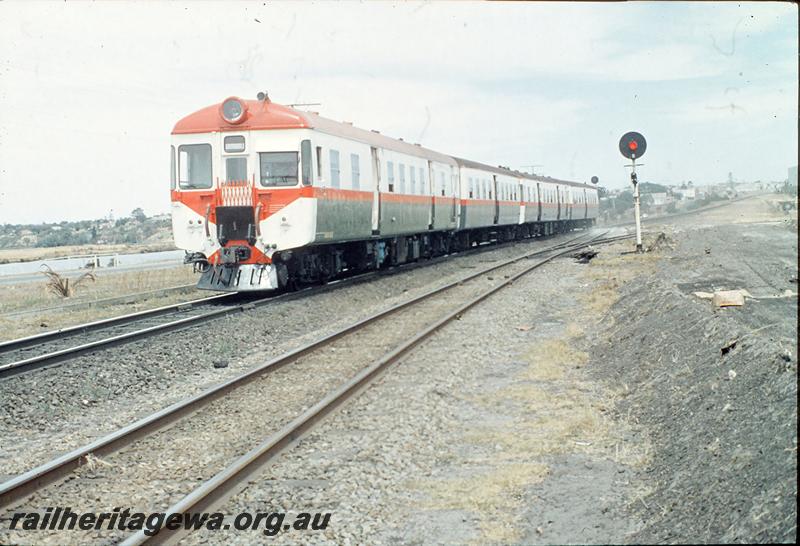 P11254
ADX class, ADA class, ADX class, ADA class, colour light signals, junction points, Armadale destination roll, Goodwood. SWR line.
