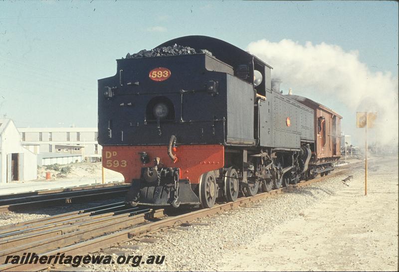 P11596
DD class 593, engine and van, end and side view.
