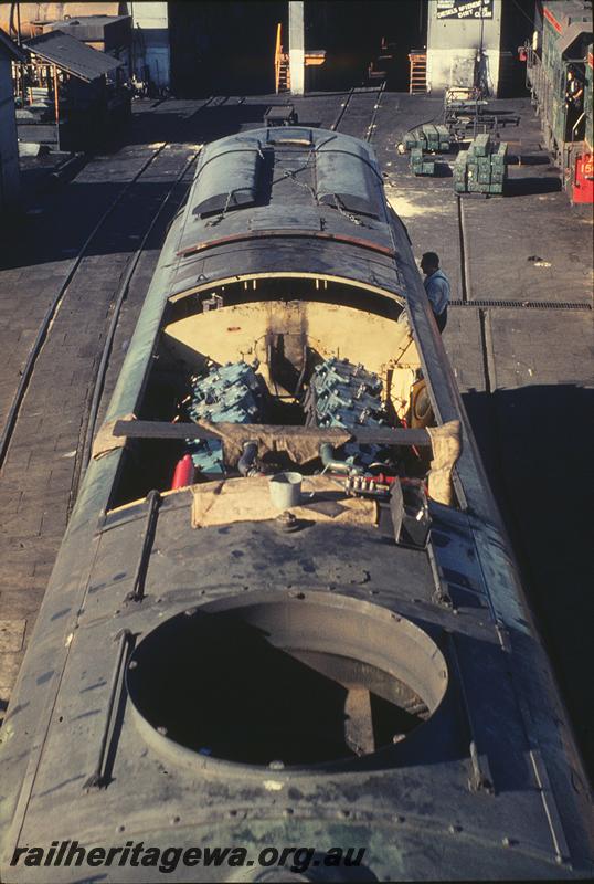 P11893
X class, some roof panels removed, East Perth loco shed. ER line.
