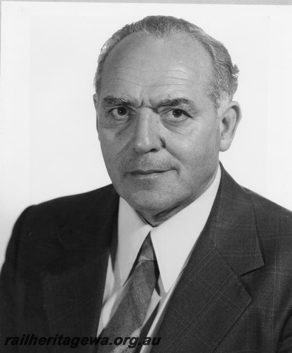 P12010
10 of 12 official portraits of the Chief Mechanical Engineers of the WAGR and Westrail, MR L. Pitsikas, 1976-1980
