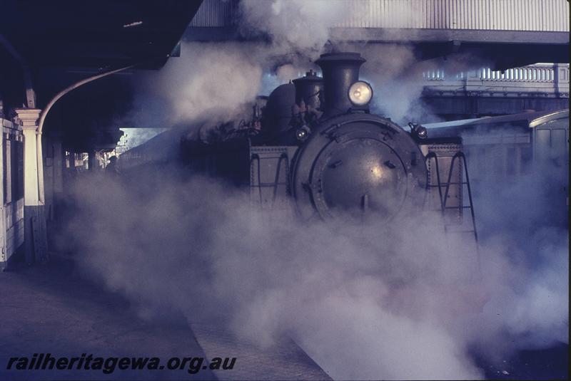 P12302
DM class 588, down suburban passenger to Midland, backing down in Perth station. ER line.
