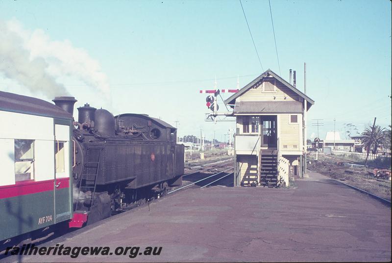 P12309
DM class 588 on up passenger, Midland Junction, signal box, replacement colour light signals in place, not in use. ER line.
