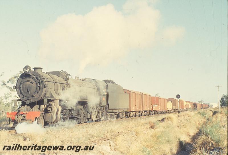 P12473
V class 1221, colour light signal, station building, departing Coolup, SWR line.
