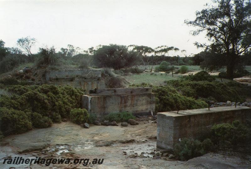 P12559
Abandoned bridge abutments and pylons, near Ajana, GA line
