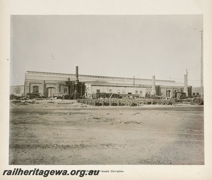 P13403
47 of 67 views taken from an album of photos of the Midland Workshops c1905. Foundry,- South Elevation.
