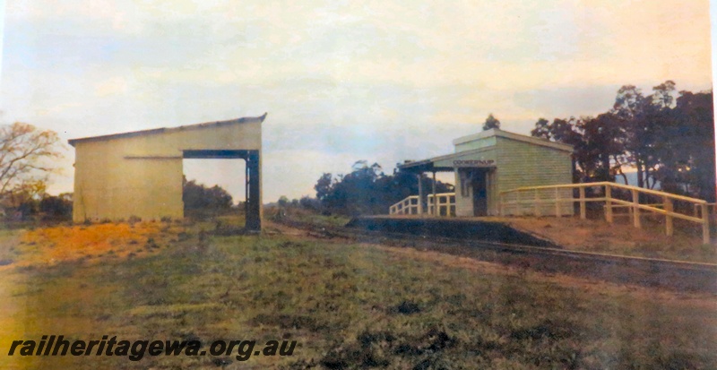 P14897
Station building, passenger platform and goods shed, Cookernup, SWR line.
