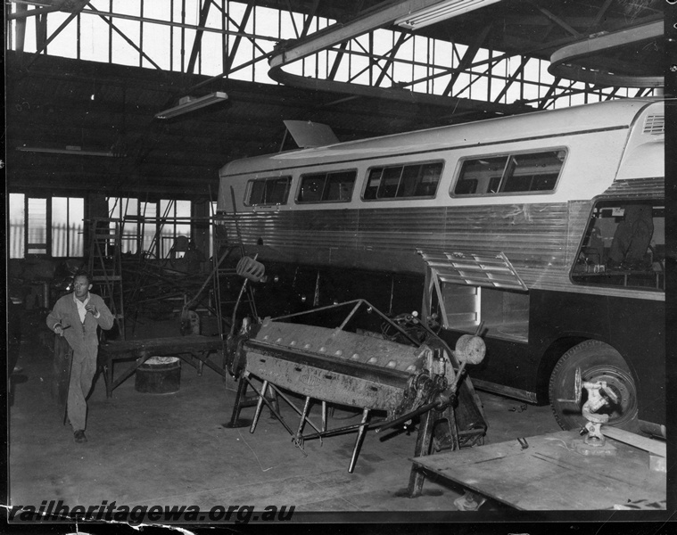 P16112
1 of 3. Railway Road Service Guy Scenicruiser road coaches being built at  