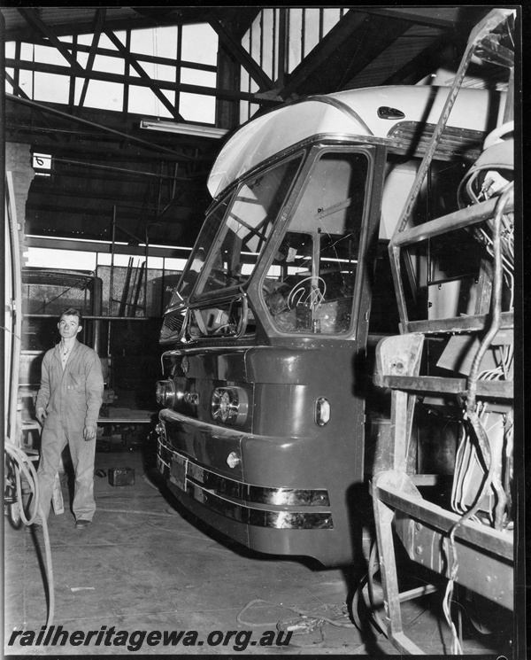 P16114
3 of 3. Railway Road Service Guy Scenicruiser road coaches being built at  