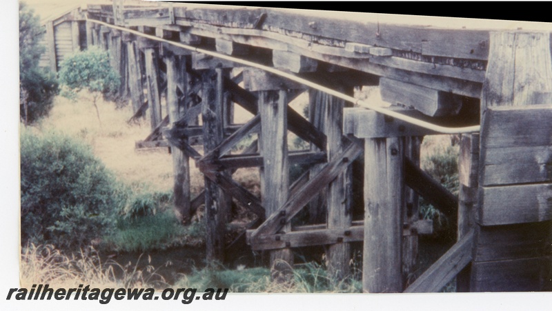 P16260
Wooden trestle bridge, Helena Valley, UDRR line, close up view
