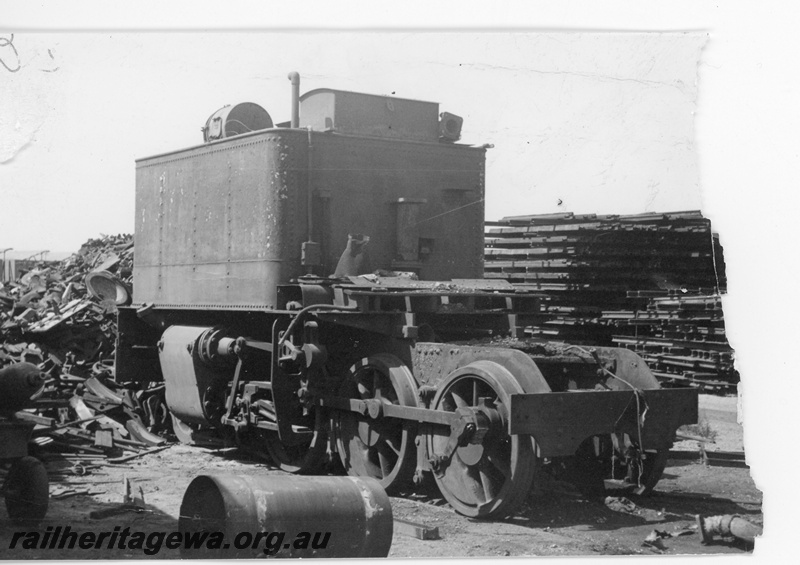P16405
Front tank, MSA class loco, being scrapped, side and rear view
