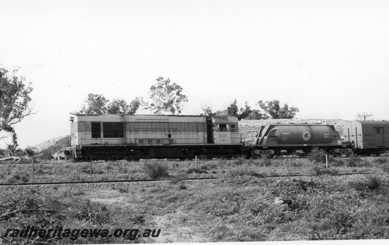 P18606
K class 210, on freight train including WN class 506, WBC class 804, near Kwinana, front and side view
