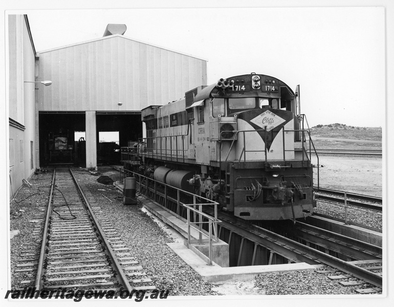 P18824
Cliffs Robe River (CRRIA) M636 class 1714 renumbered 9414 at Cape Lambert workshops.
