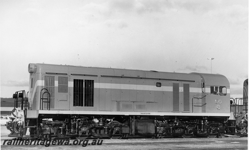 P20829
G class 50 painted in international safety orange livery, at Forrestfield. 

