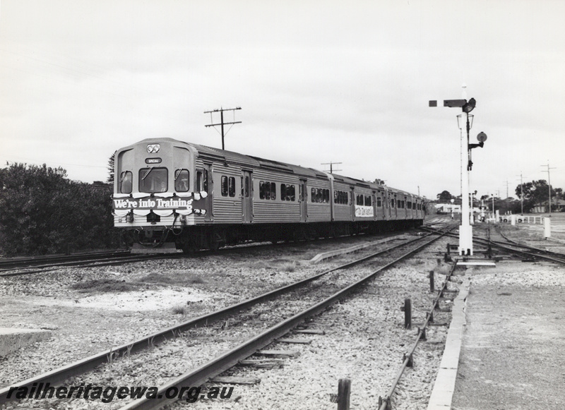 P20871
ADC class heading a four car ADL/ADC railcar set, Cottesloe, ER line,  banner stating 