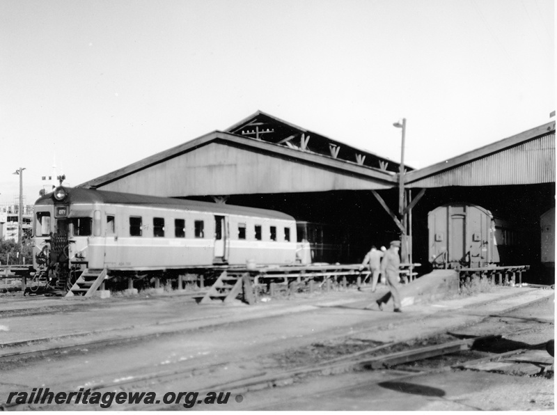 P20880
ADA class 766 railcar trailer, Perth carriage sheds. ER line.
