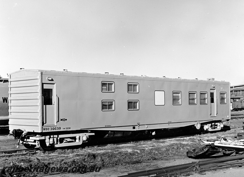 P20883
WSC class 30630 standard gauge breakdown train crew van at the Midland Workshops. ER line.
