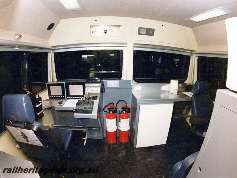 P20919
Q class 301, mock up of the  cab, internal view of the drivers position and the controls
