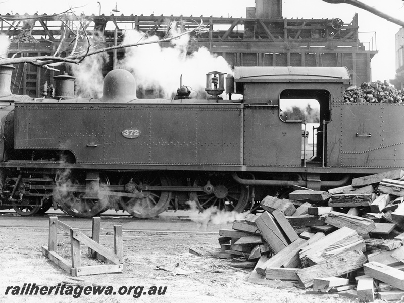 P20939
DS class 372, wood pile, coaling stage, side view (part) 
