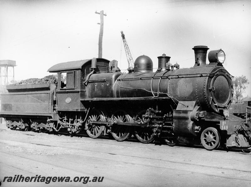 P20940
ES class 349, water tower, crane, East Perth loco depot, ER line, side and front view

