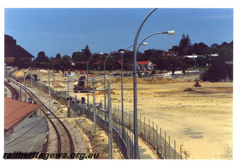 P21071
Area covering the new tunnel when recently completed, Subiaco, view from the footbridge looking across the area
