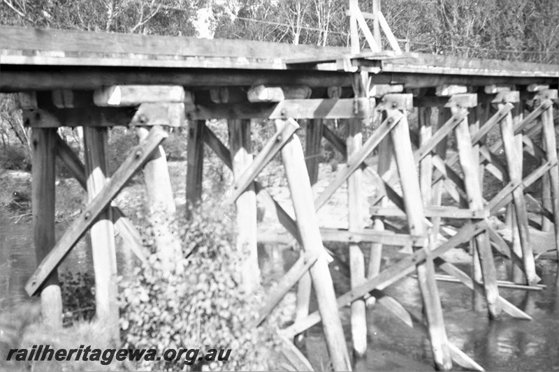 P22956
Rrestle bridge over the Warren River, at  252km 20chn Pemberton -Northciffe railway. PP line 
