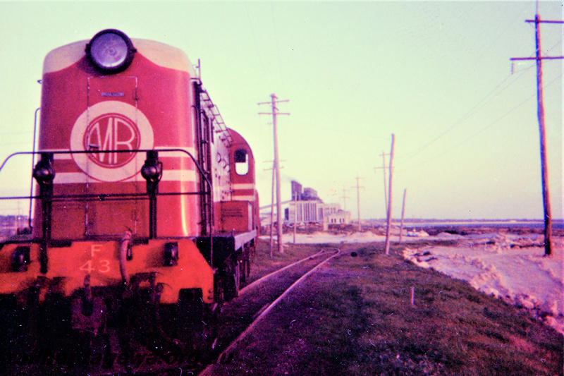 P23032
F class 43 in Midland Railway Co livery, Fremantle, FA line, long end and side view 
