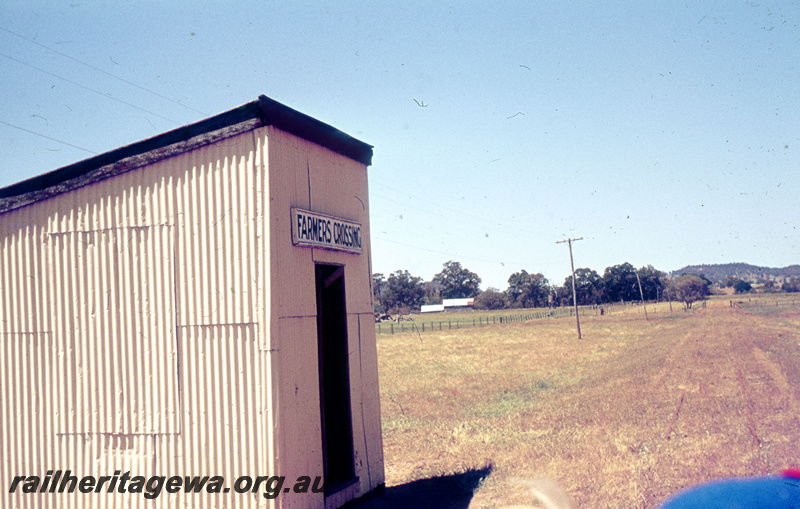 P23082
Station shed with nameboard, Farmers Crossing, PN line, ground level view
