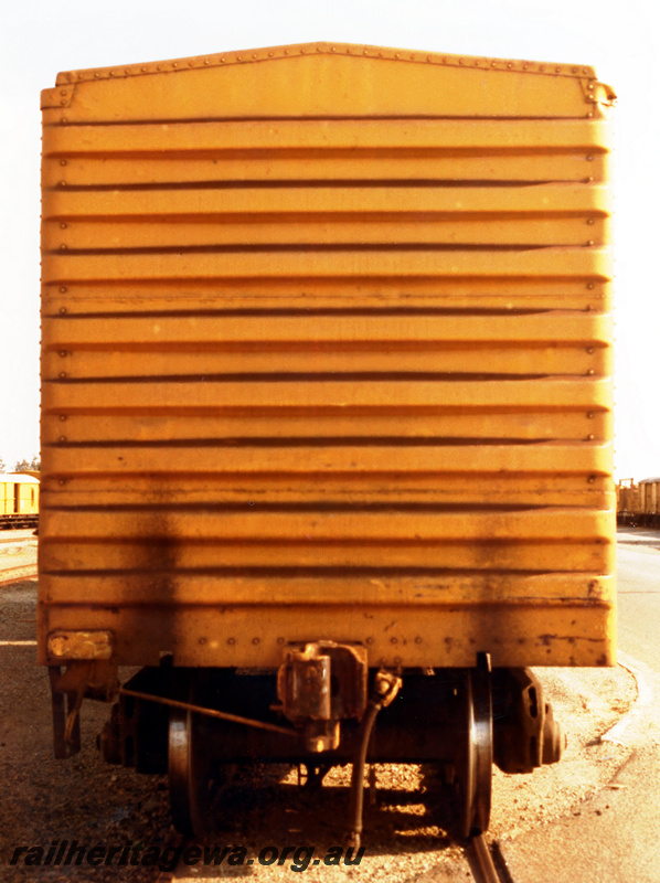 P23689
WBAX class 30799 standard gauge covered goods wagon - end view
