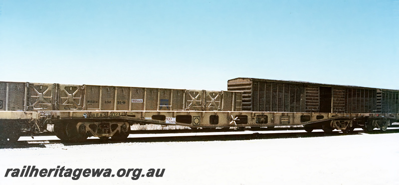 P23692
WFA class 31023 standard gauge flat top wagon  - side view. In 1988 converted to WQCY flat top wagon.
