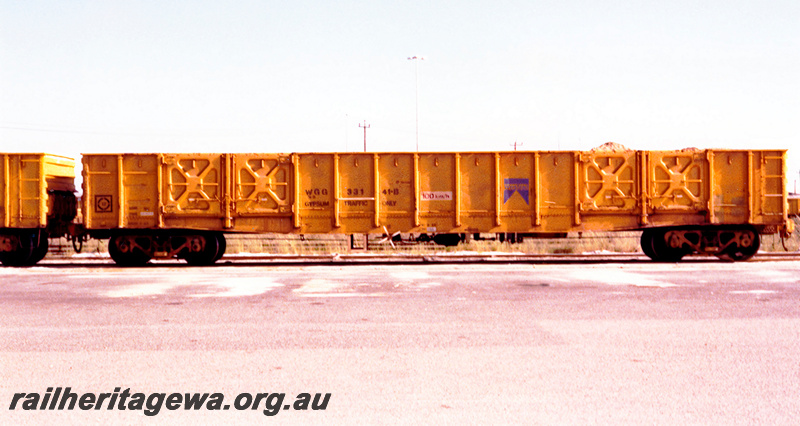 P23698
WGG class 33141 standard gauge open wagon for gypsum traffic - side view.

