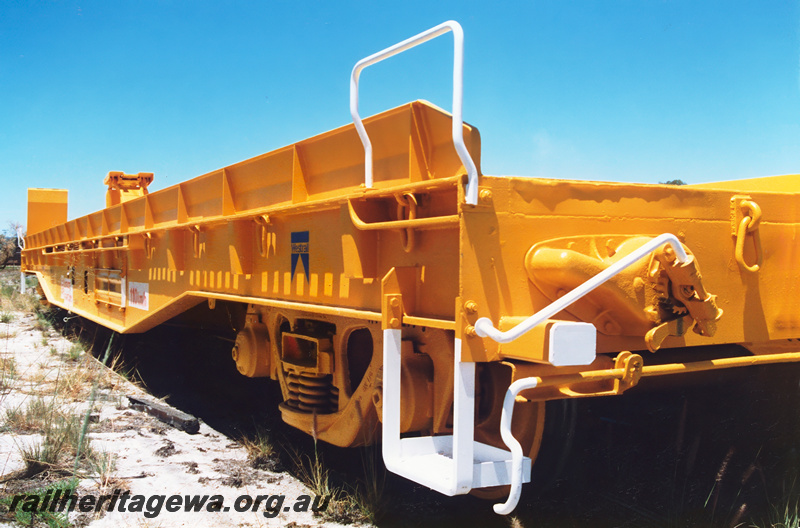 P23760
WFBY class flat wagon 30093C (corner), side and end view, close up of step, handrail, 
