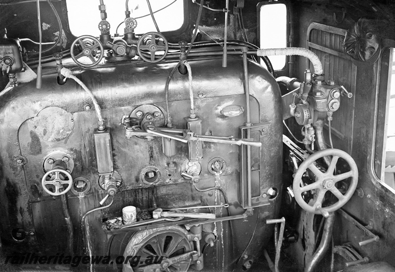 P23802
Backhead of F class 398, the loco in the Swan View derailment of 19421105, close up
