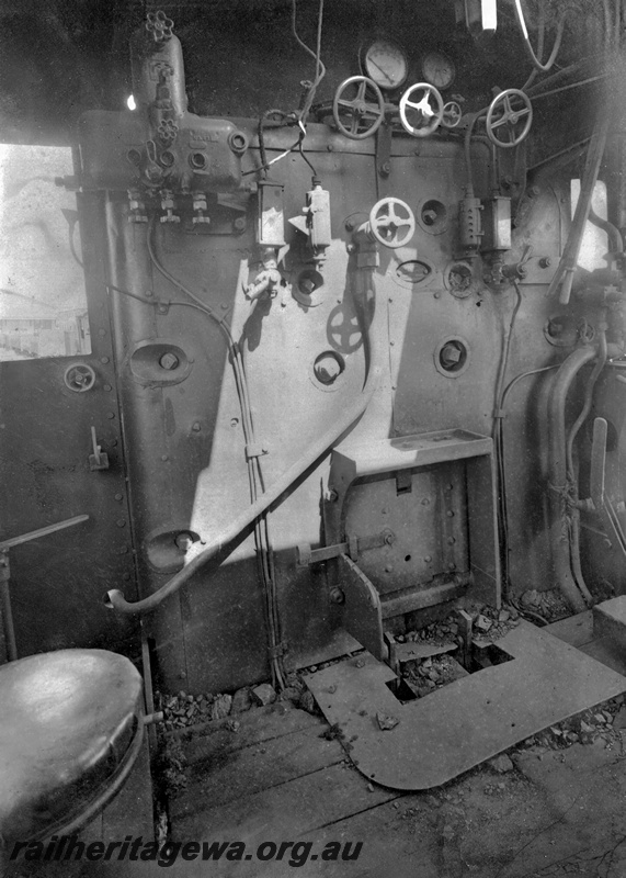 P23826
Cab and backhead, ASG class Garratt locomotive, interior view 
