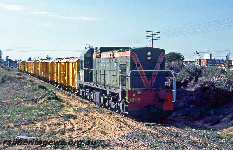 P23875
A class 1508, on goods train, arriving Leighton yard from north, ER line, side and front view
