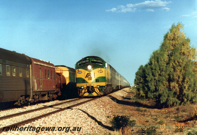 P23908
Australian National loco CLP class 13 heading train 3AP8 , the Indian Pacific crossing train 4280, the 