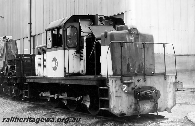 P24072
Commonwealth Railways NC class 2at Port Augusta. Built for Lakewood Firewood Company, Lakewood as their Number 2, sold to Commonwealth Railways in 1965 renumbered NC class 2.  
