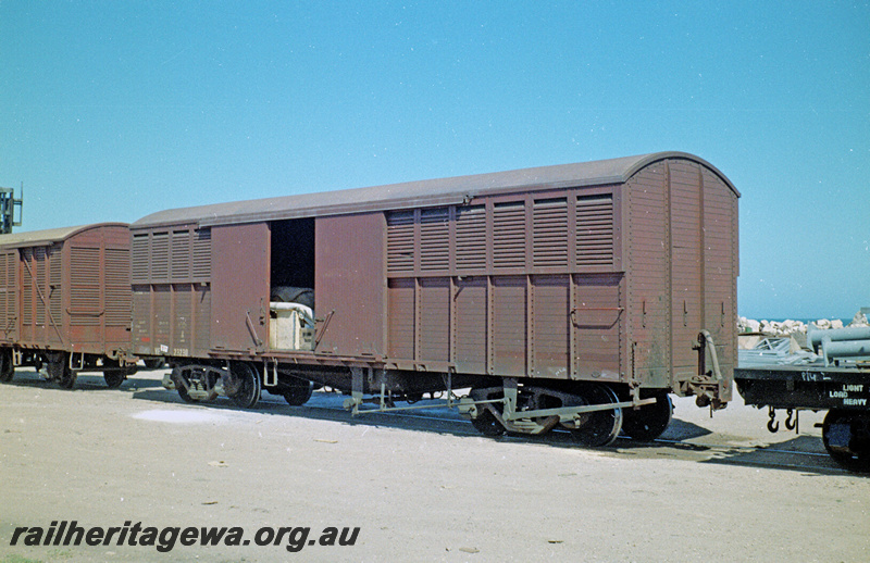 P24134
VF class 23230 van, doors partly open, Geraldton, GA line, side and end view 
